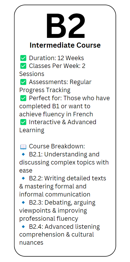 B2 Course Breakdown