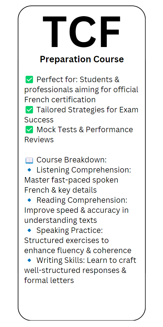 TEF Course Breakdown