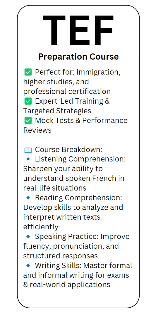 TCF Course Breakdown